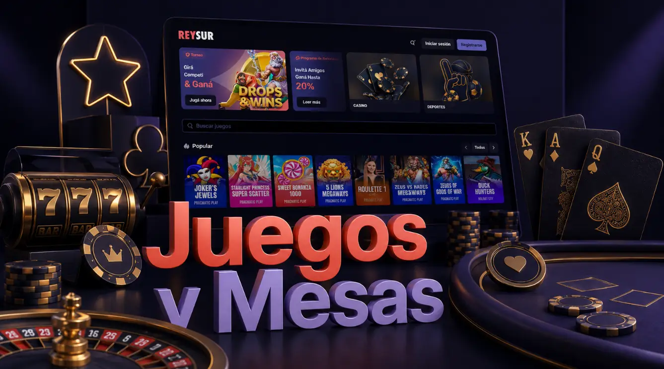 Juegos y mesas disponibles en ReySur Casino